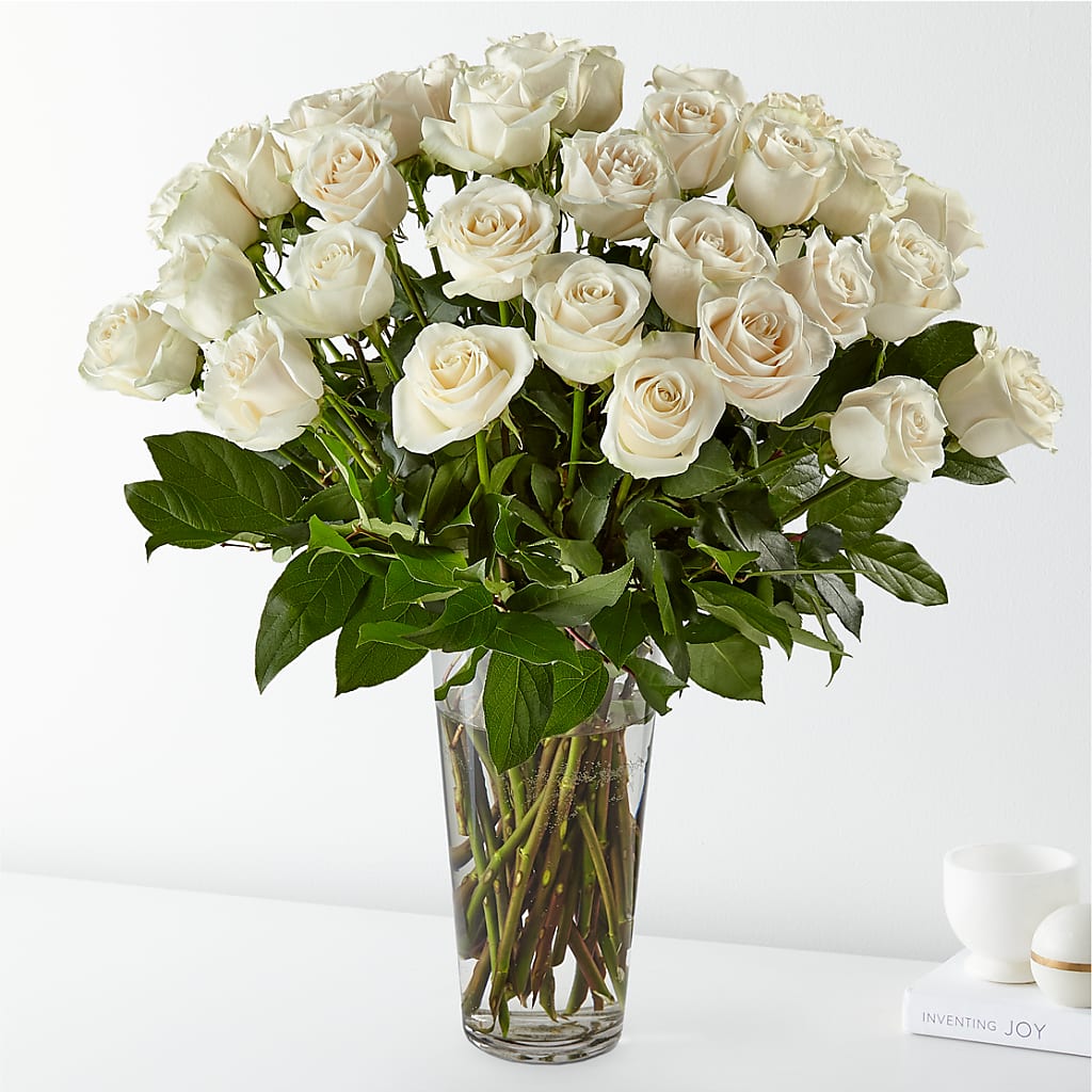 Long Stem White Rose Bouquet – BENNY'S FLOWERS, Norton VA