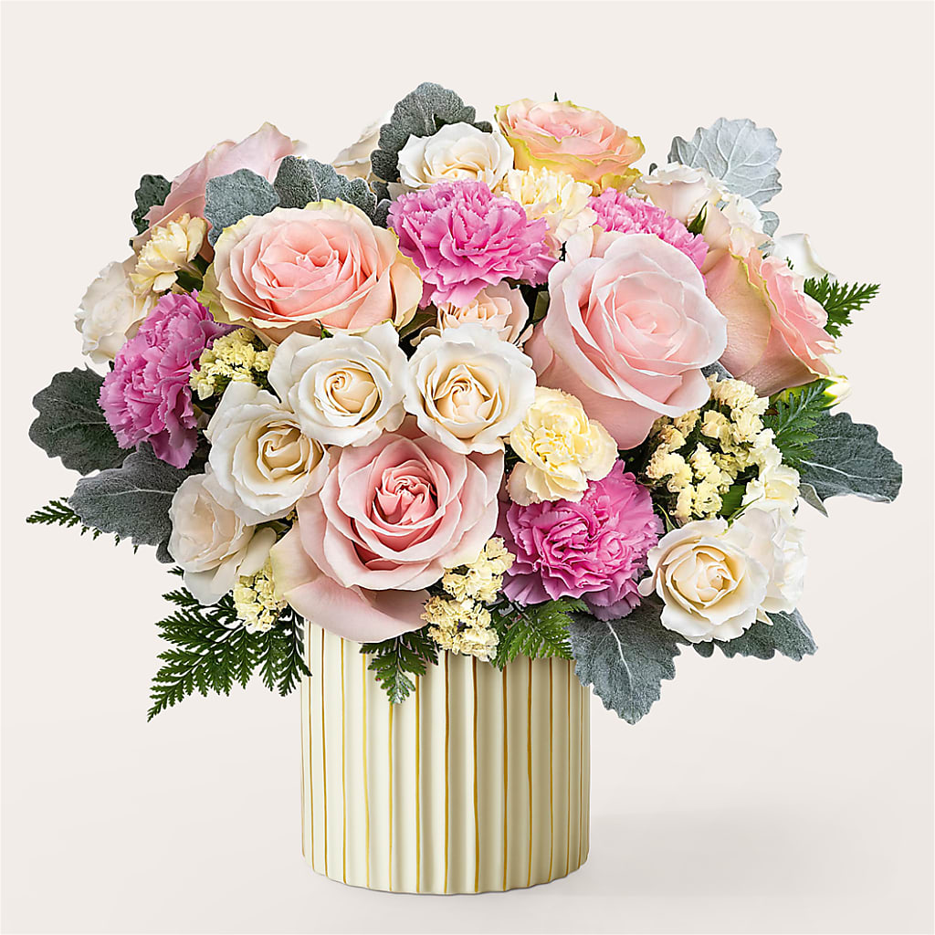 Blissful Moments Bouquet with Ivory Vase – BENNY'S FLOWERS, Norton VA