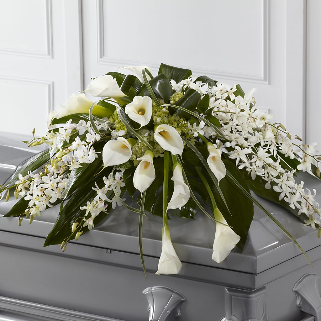 Angel Wings Casket Spray – BENNY'S FLOWERS, Norton VA