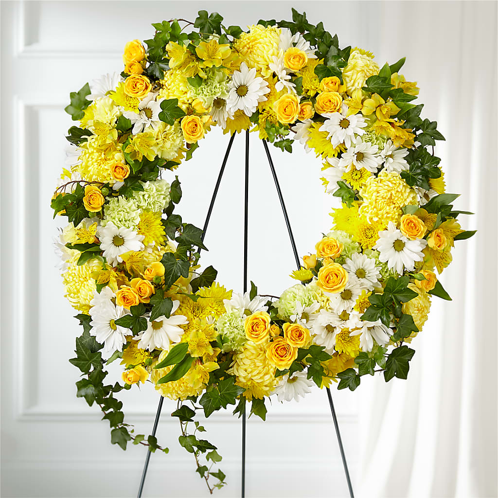 Golden Remembrance Wreath – BENNY'S FLOWERS, Norton VA