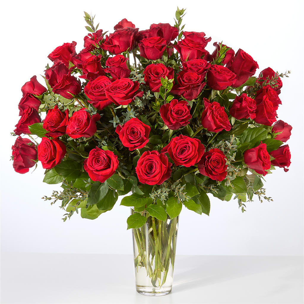 Forever Yours Fifty Stem Red Rose Bouquet – BENNY'S FLOWERS, Norton VA