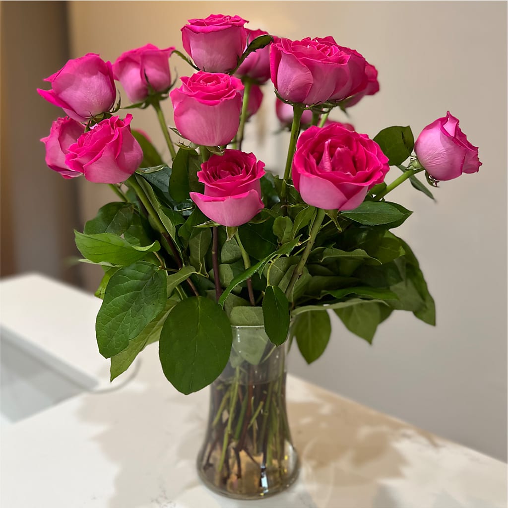 Long Stem Pink Rose Bouquet – BENNY'S FLOWERS, Norton VA