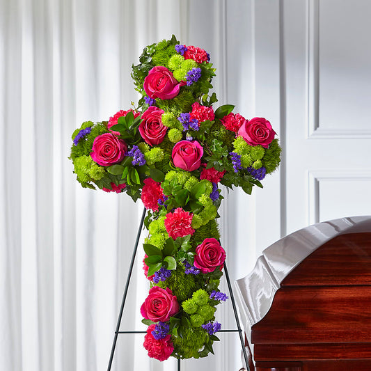 Tribute Rose Floral Cross – BENNY'S FLOWERS, Norton VA