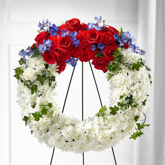Patriotic Passion Wreath – BENNY'S FLOWERS, Norton VA