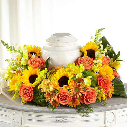 Faithful Sunflower Cremation Adornment – BENNY'S FLOWERS, Norton VA