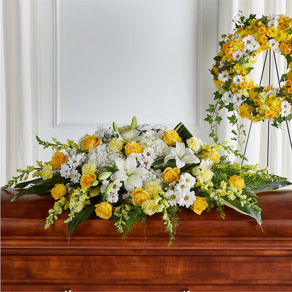 Golden Harmony Casket Spray – BENNY'S FLOWERS, Norton VA
