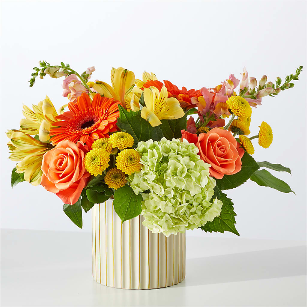 Autumn Sunshine Bouquet with Ivory Vase – BENNY'S FLOWERS, Norton VA