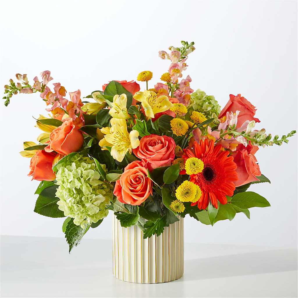 Autumn Sunshine Bouquet with Ivory Vase – BENNY'S FLOWERS, Norton VA