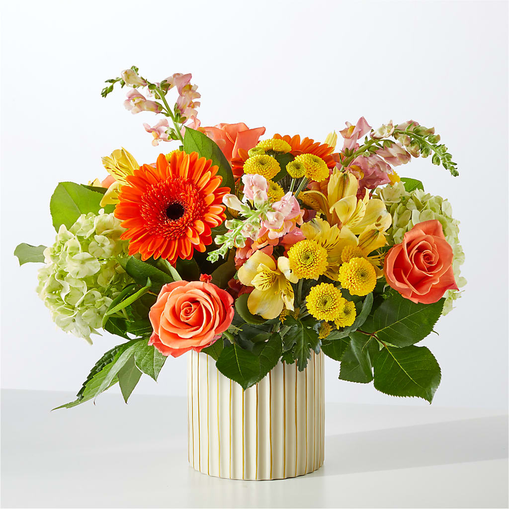 Autumn Sunshine Bouquet with Ivory Vase – BENNY'S FLOWERS, Norton VA