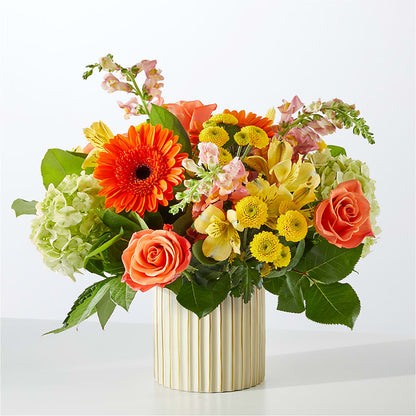 Autumn Sunshine Bouquet with Ivory Vase – BENNY'S FLOWERS, Norton VA