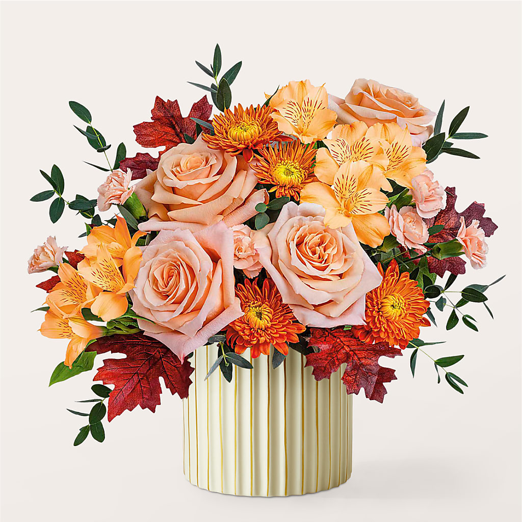 Spiced Latte Bouquet with Ivory Vase – BENNY'S FLOWERS, Norton VA