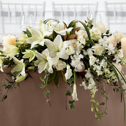 White Linen Arrangement – BENNY'S FLOWERS, Norton VA